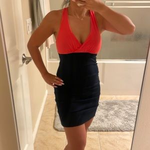 Navy and coral block dress. Small. Comfortable and stretchy material